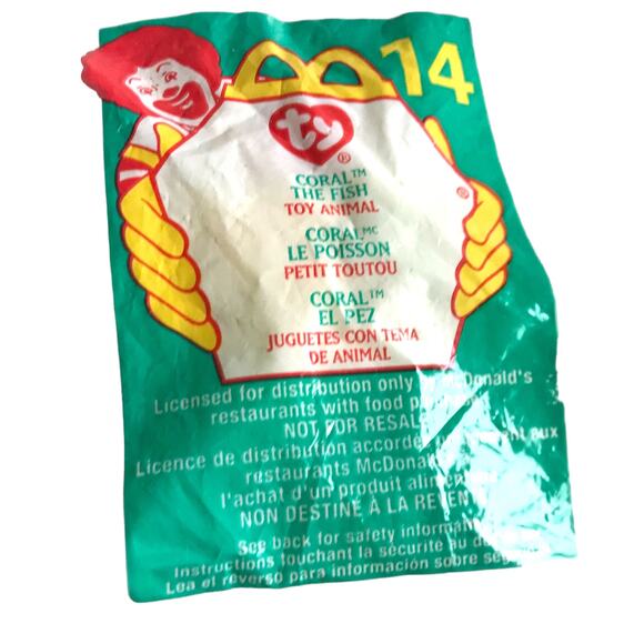 Vintage Ty Teenie Beanie Baby Coral the Fish 14 NIB New Y2K Teenys Stuffed Toy - Picture 2 of 7